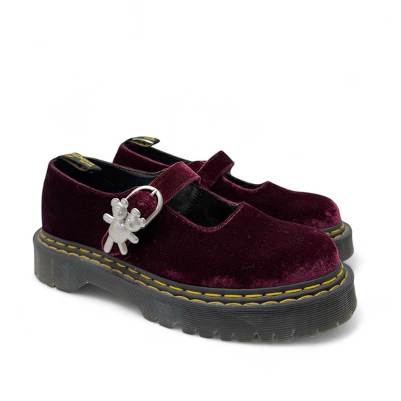 Velvet Mary Janes, Cherry Red main image 0